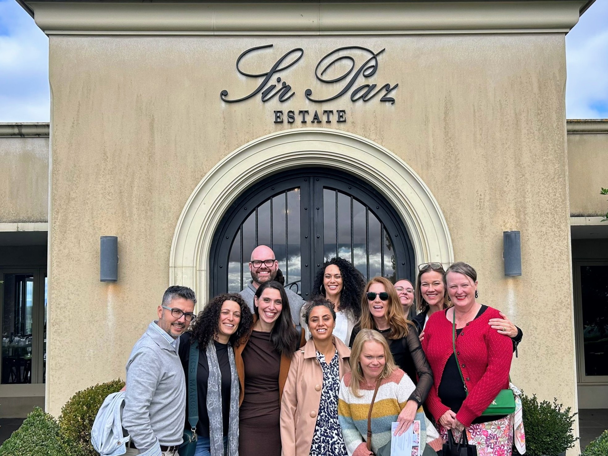 A happy group at Sir Paz Estate, Yarra Valley